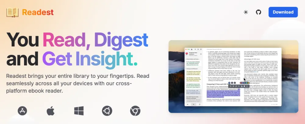 开源阅读神器Readest：高颜值跨平台免费PDF阅读器