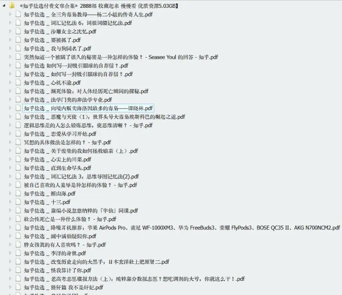 《知乎盐选付费文章合集》2888部